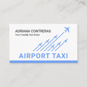 Flygplats Taxi Blå Flygplan Startar Visitkort
