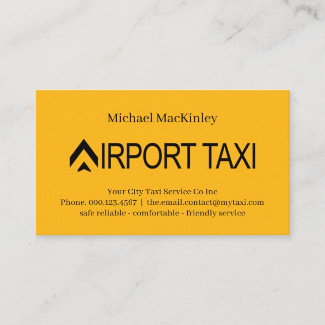 Flygplats Taxi Tjänst Visitkort (Framsida)