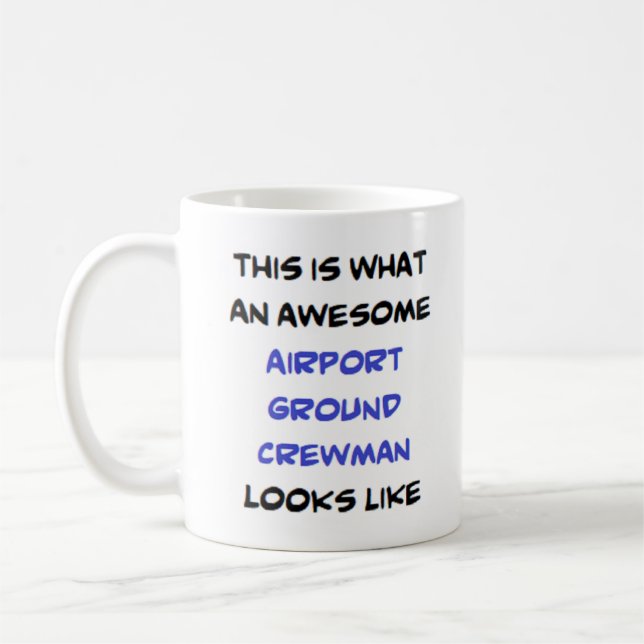 Flygplatsbesättning, fantastisk kaffemugg (Vänster)