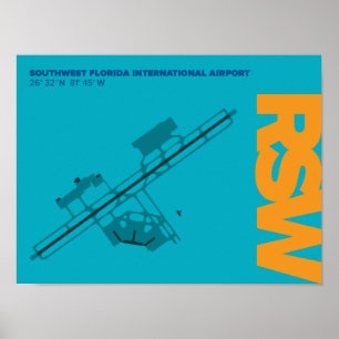 Flygplatsdiagram för Southwest Florida Airport (RS Poster