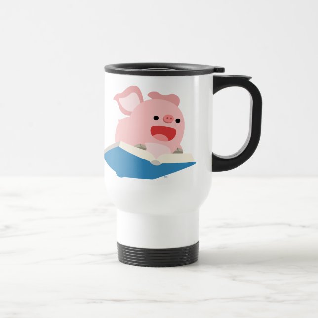 Flygplatsen Bok och Tecknad Gris Mugg (Höger)