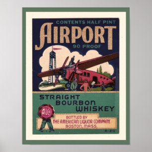 Flygplatsen Bourbon Whiskey 1930 Poster