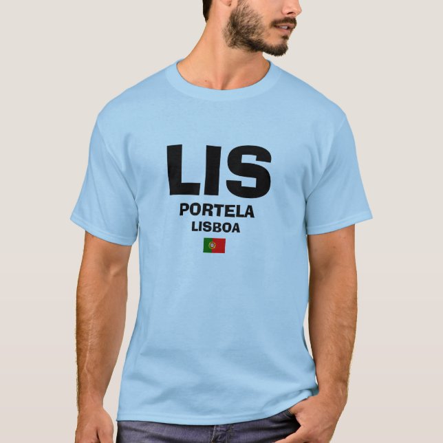 Flygplatsen för LIS Lisboa Portela kodifierar T-shirt (Framsida)