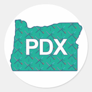 Flygplatsen för PDX Portland mattar den Oregon Runt Klistermärke