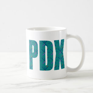 Flygplatsen för PDX Portland mattar text Kaffemugg