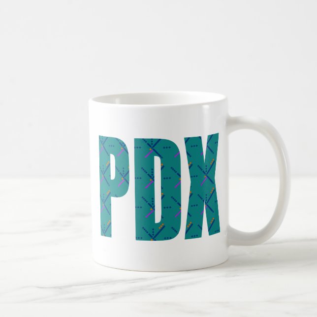 Flygplatsen för PDX Portland mattar text Kaffemugg (Höger)