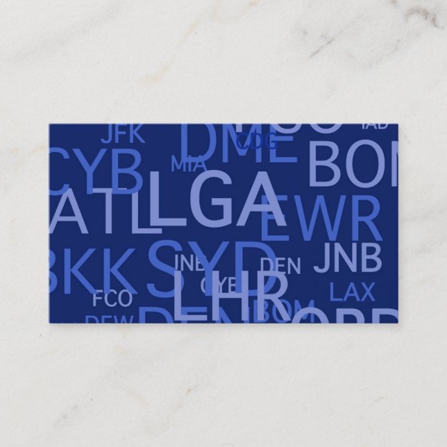 Flygplatsen kodifierar för reser professionellen visitkort (Framsida)