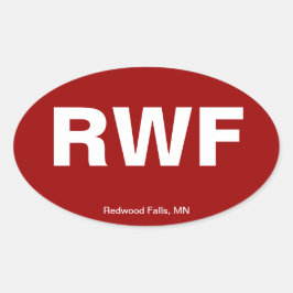 Flygplatsen kodifierar - redwoodträdnedgångar, ovalt klistermärke