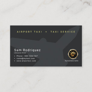 Flygplatsen Taxi, enkelt svart, rent Visitkort