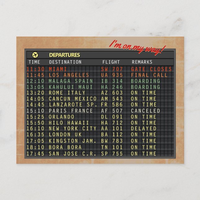 Flygplatsens vykort (allt anpassade!) (Framsida)