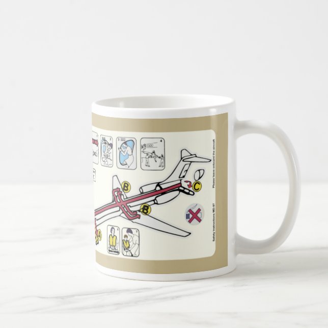 Flygplatskassan Tan Akut Safety Card Coffee Mugg (Höger)