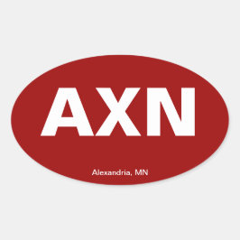 Flygplatskod - Alexandria, Minnesota Ovalt Klistermärke