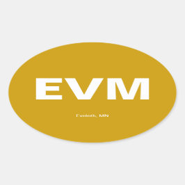 Flygplatskod - Eveleth, Minnesota Ovalt Klistermärke