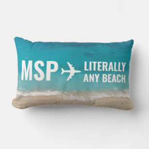 Flygplatskod för Beach Vacation Anpassningsbar i Ä Lumbarkudde