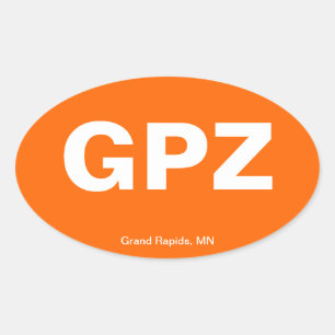 Flygplatskod - Grand Rapids, Minnesota Ovalt Klistermärke