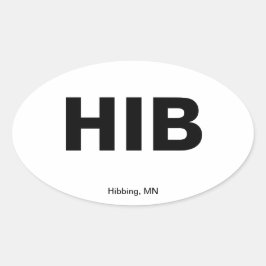 Flygplatskod - Hibbing, Minnesota Ovalt Klistermärke