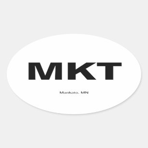 Flygplatskod - Mankato, Minnesota Ovalt Klistermärke