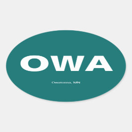 Flygplatskod - Owatonna, Minnesota Ovalt Klistermärke