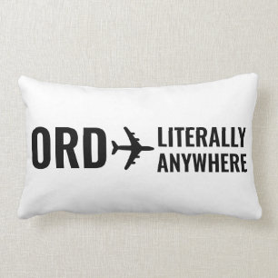 Flygplatskod - resevakuering i Älskare Black White Lumbarkudde