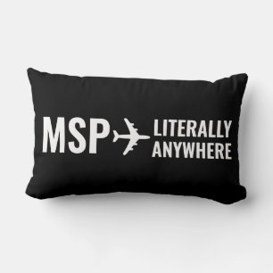 Flygplatskod Travel Älskare Nomad Black White Lumbarkudde