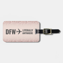 Flygplatskoden för Anpassningsbarna Girly Ro Glitt Bagagebricka