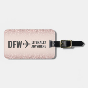 Flygplatskoden för Anpassningsbarna Girly Ro Glitt Bagagebricka