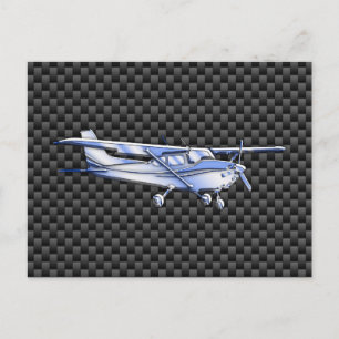 Flygplatskrom som Cessna Black Carbon Fiber Vykort