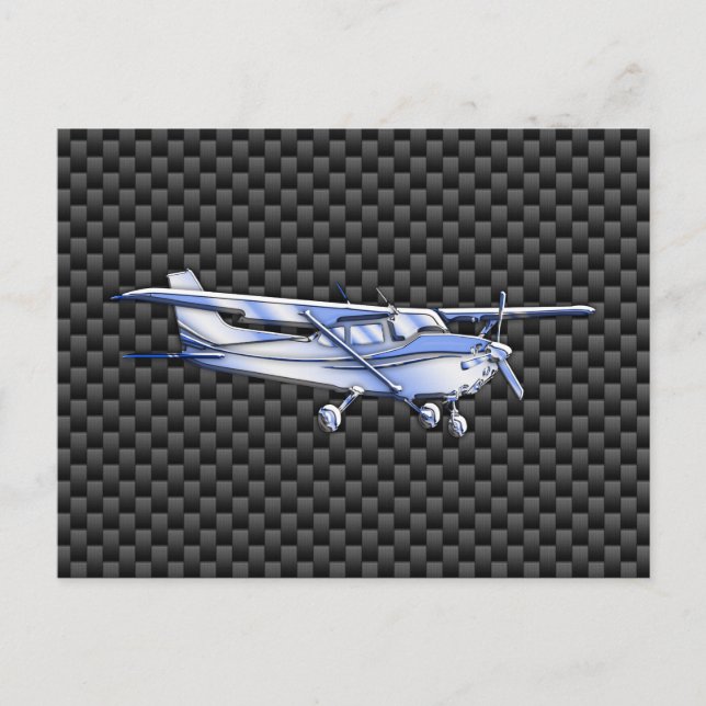 Flygplatskrom som Cessna Black Carbon Fiber Vykort (Framsida)