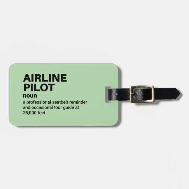 Flygplatspilot Funny Definition Luggage Tag Bagagebricka (Horisontell Framsida)