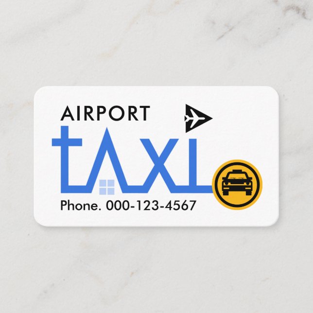 Flygplatstaxi Ruttnät Transportriktning Visitkort (Framsida)