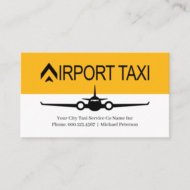Flygplatstaxitjänst Visitkort (Framsida)