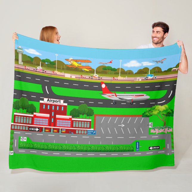 Flygplatsvägar för bilar fleecefilt (På plats)