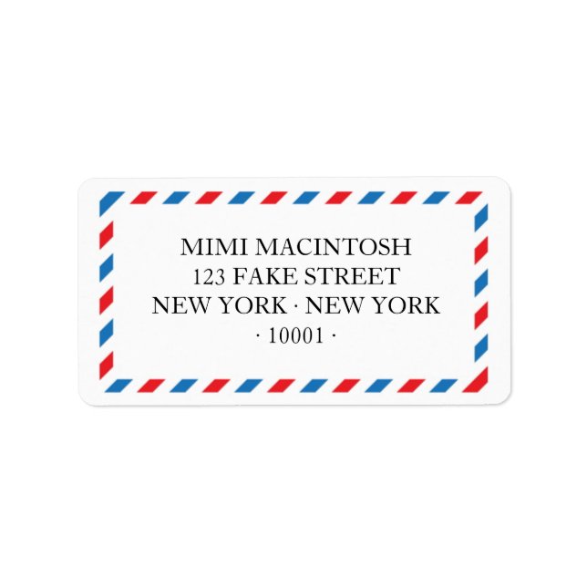 Flygpost adressetiketter (Framsidan)