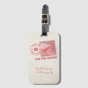 Flygpost Flygande Gris Postage Bagagelapp
