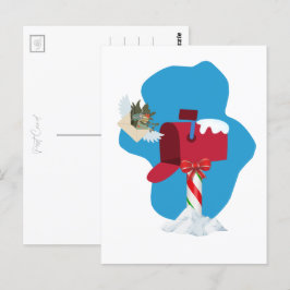 Flygpost för vinterpostlåda vykort