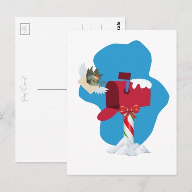 Flygpost för vinterpostlåda vykort (Fram/baksida)