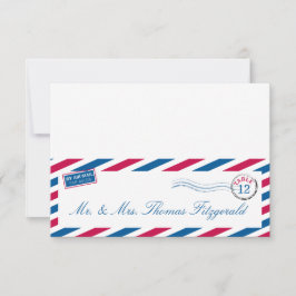 Flygpost sittkort med kuvert inbjudningar