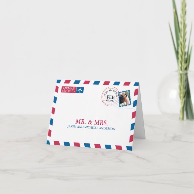 Flygpost Tack för bröllopet (Framsida)