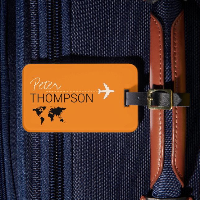 Flygresa med personlig och elegant för orange bagagebricka (Framsida Insitu 4)