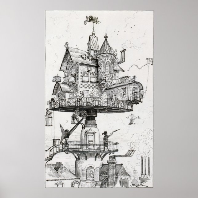 Flygroterande hus poster (Framsidan)