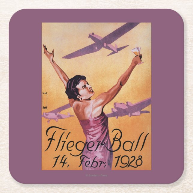 FlygShow på affischen för hotellWagner Promo Underlägg Papper Kvadrat (Framsidan)