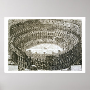 Flygsidan av Colosseum i Rom från "Views o Poster