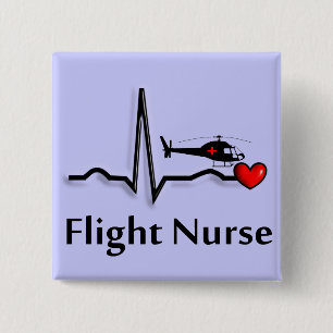 Flygsjuksköterska QRS & helikopterdesign Knapp