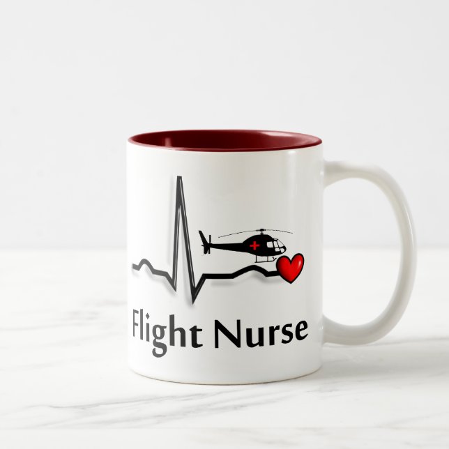 Flygsjuksköterska QRS & helikopterdesign Två-Tonad Mugg (Höger)