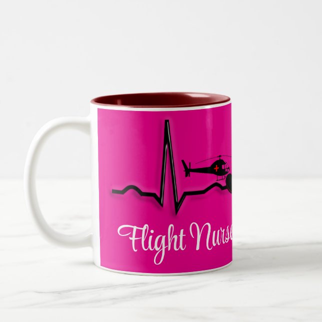 Flygsjuksköterska QRS och helikopter Rosa med två  Två-Tonad Mugg (Vänster)