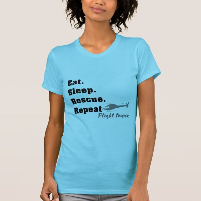 FlygsjuksköterskaT-tröja äter sömnräddingen T-shirt (Framsida)
