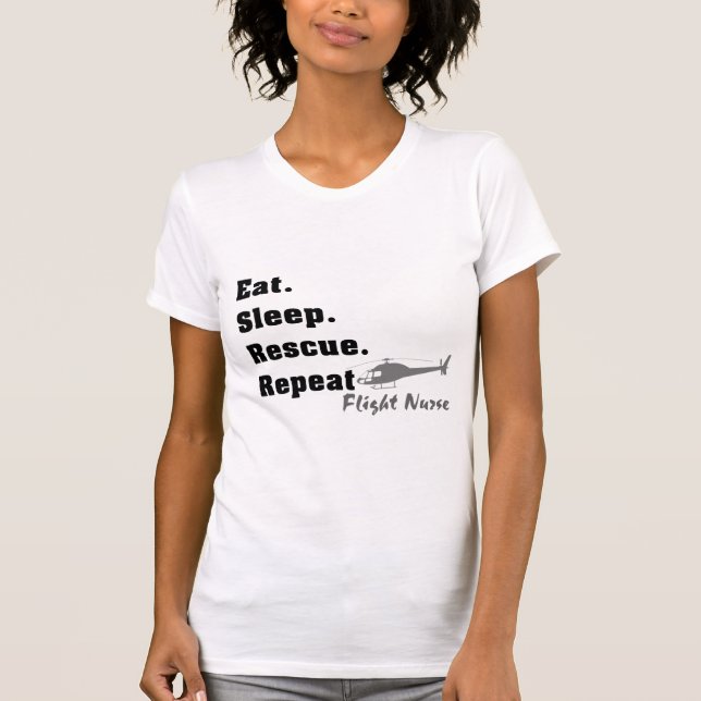 FlygsjuksköterskaT-tröja äter sömnräddingen T-shirt (Framsida)