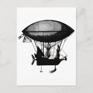 Flygskepp i Steampunk pirat Vykort