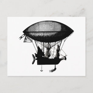 Flygskepp i Steampunk pirat Vykort