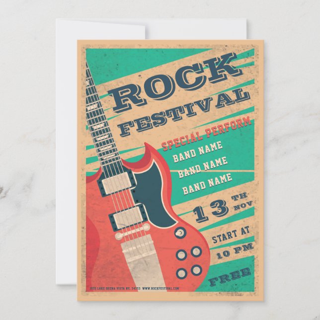 Flygskyltsmeddelande om sten-festival för Retro-mu Inbjudningar (Framsida)